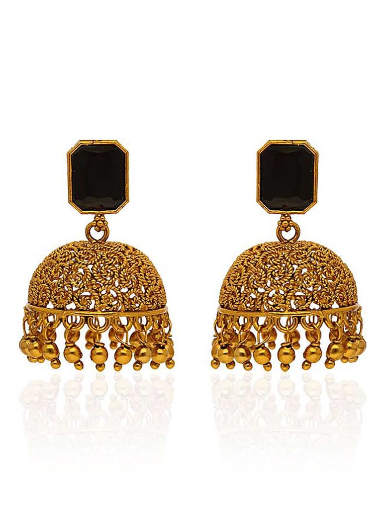 Antique Jhumka Earrings in Gold finish - CNB29043