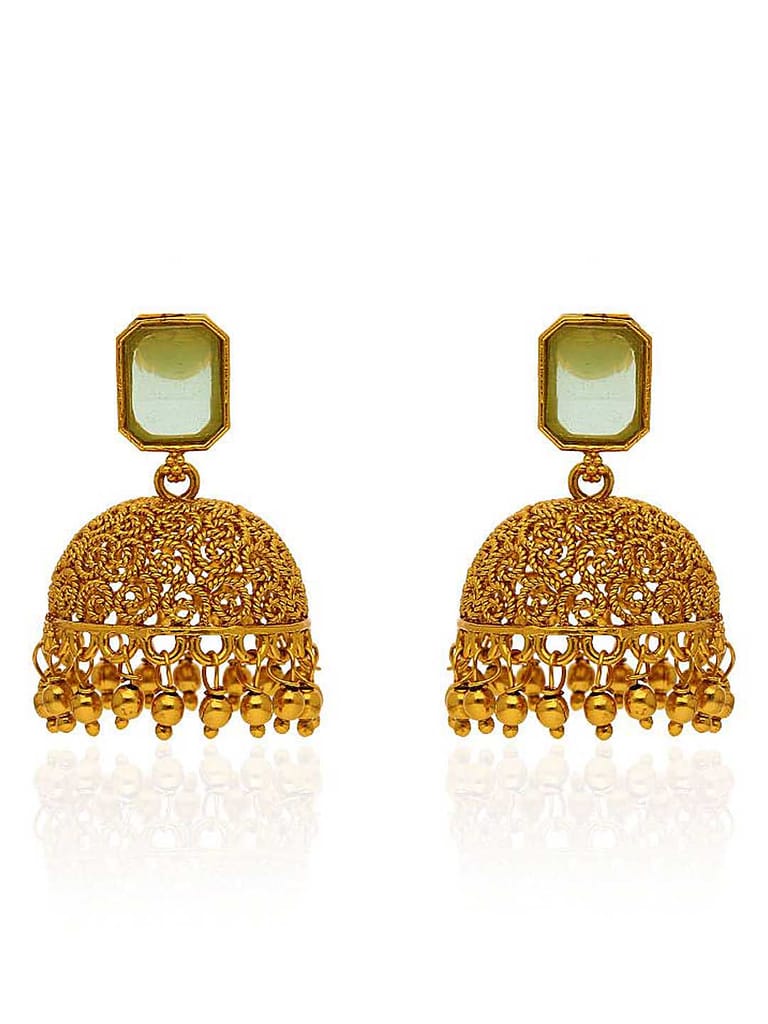 Antique Jhumka Earrings in Gold finish - CNB29044
