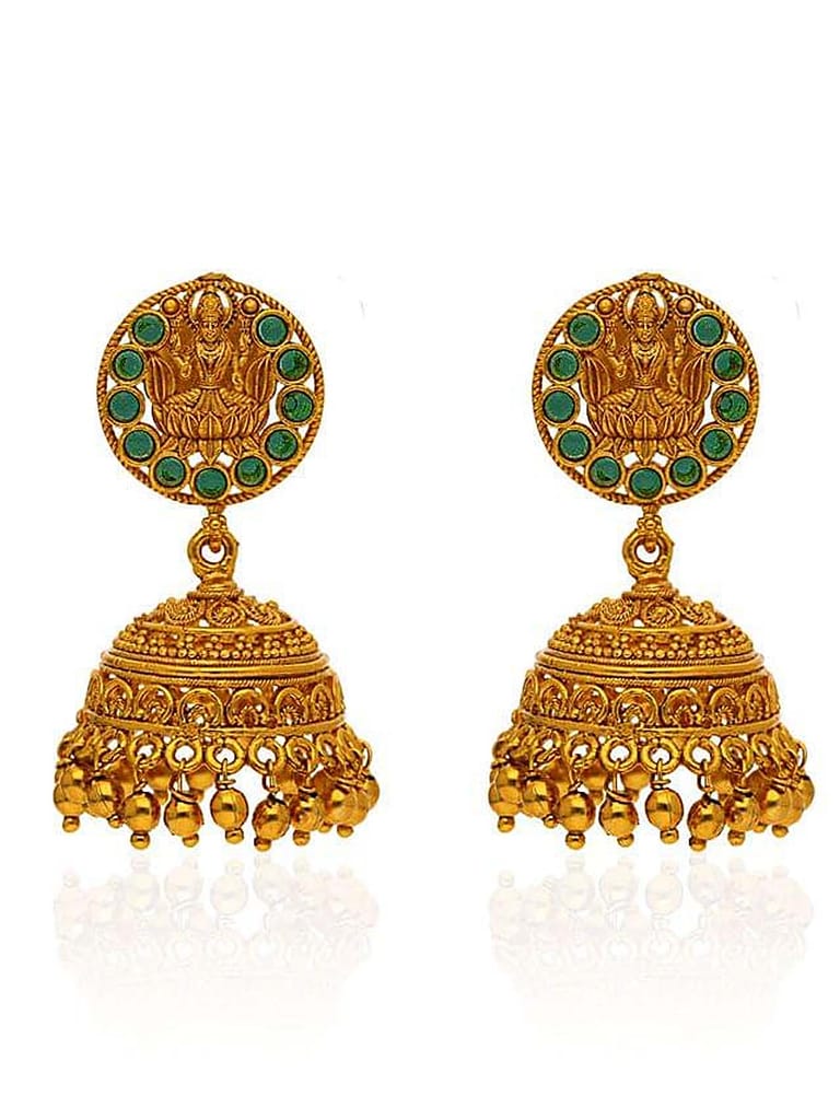 Temple Jhumka Earrings in Gold finish - CNB29035