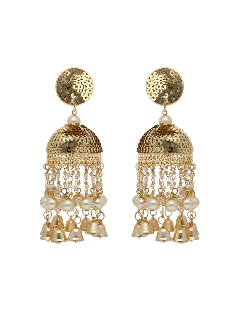 Traditional Jhumka Earrings in Gold finish - CNB21751