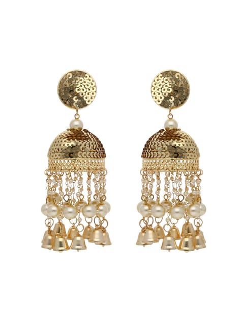 Traditional Jhumka Earrings in Gold finish - CNB21751