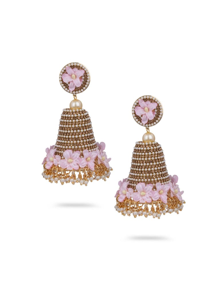 Floral Jhumka Earrings in Gold finish - CNB765