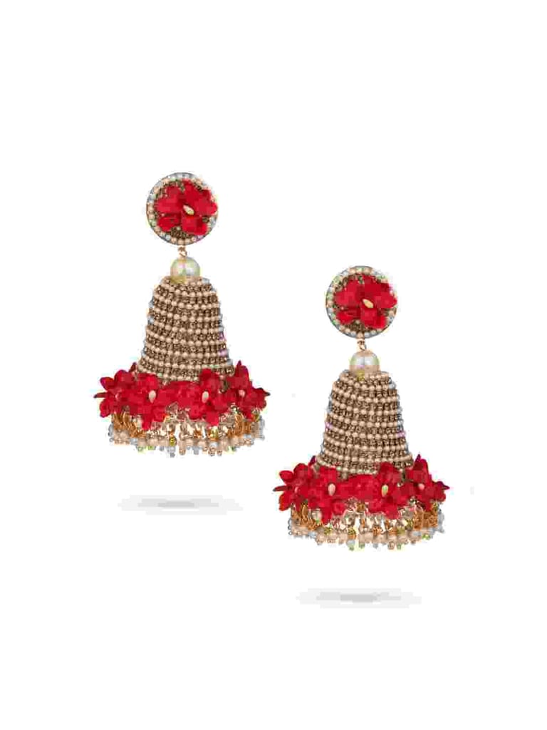 Floral Jhumka Earrings in Gold finish - CNB766