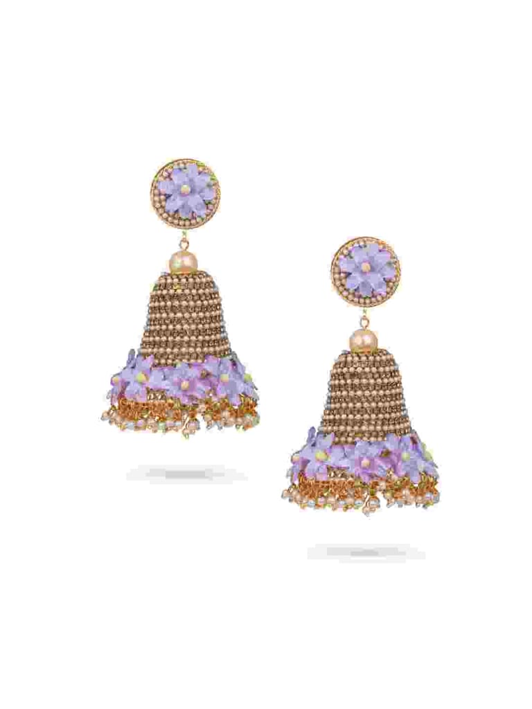 Floral Jhumka Earrings in Gold finish - CNB767