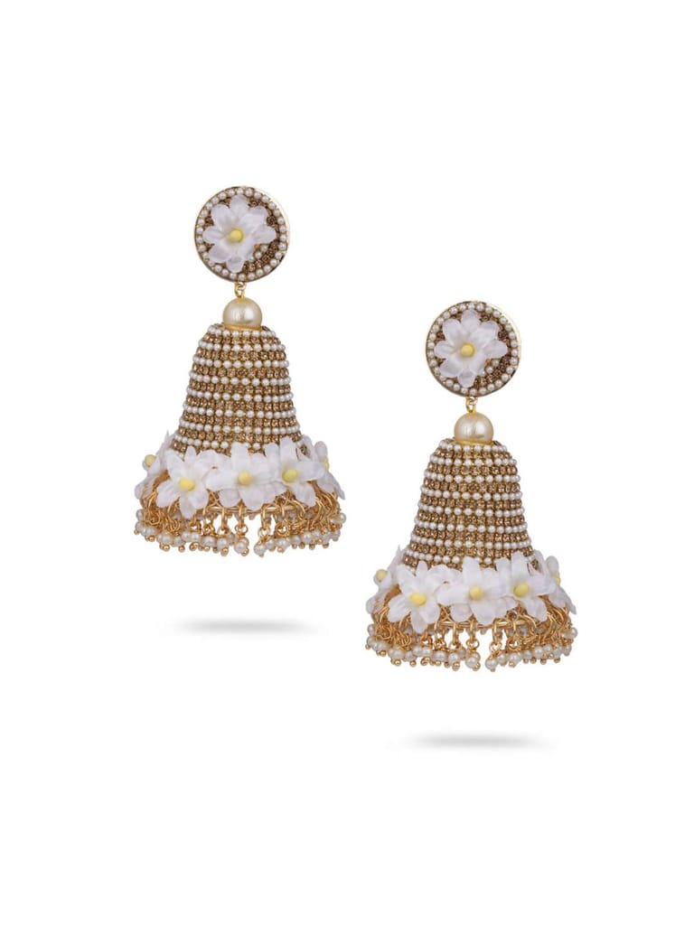 Floral Jhumka Earrings in Gold finish - CNB770
