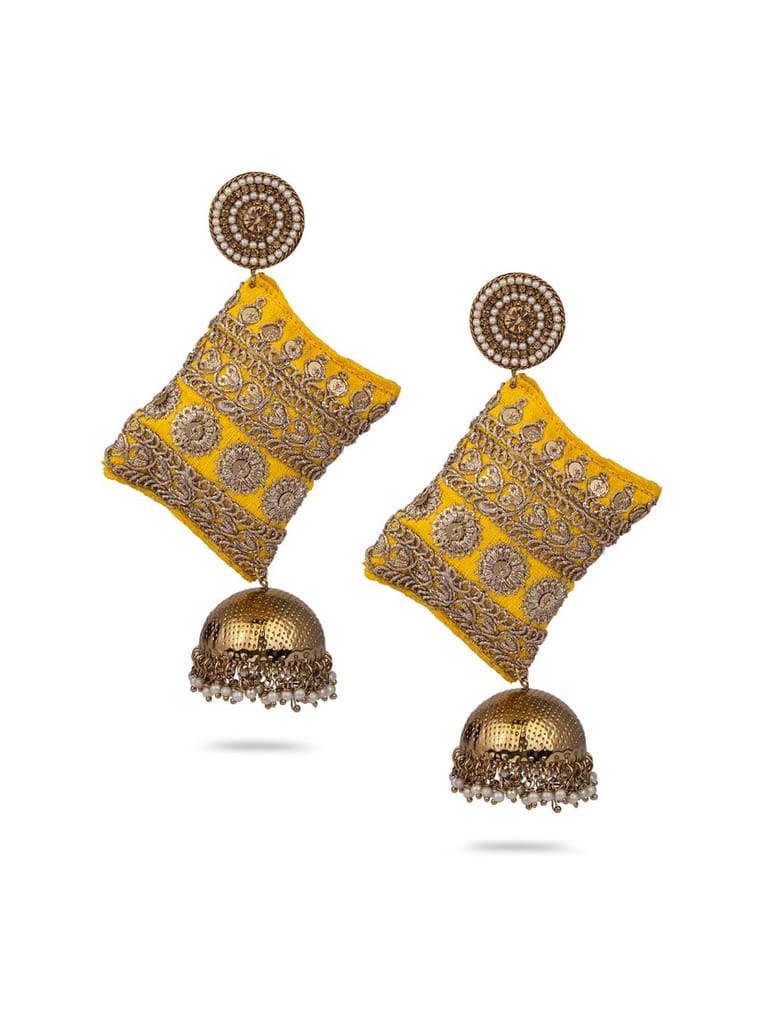 Traditional Jhumka Earrings in Gold finish - CNB740