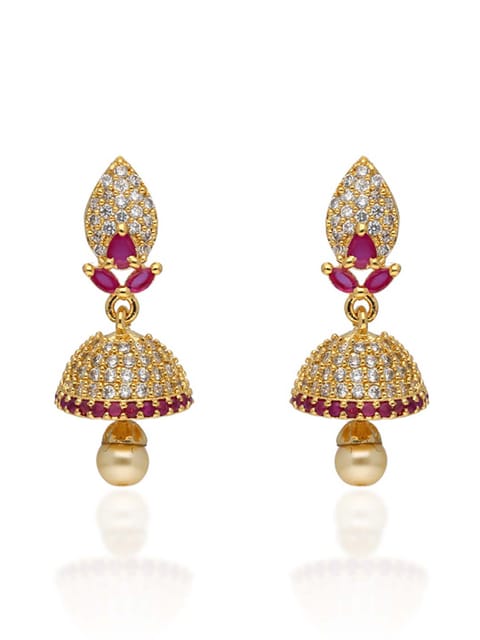 AD / CZ Jhumka Earrings in Gold finish - CNB31131