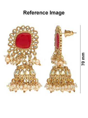 Kundan Jhumka Earrings in Gold finish - CNB41296