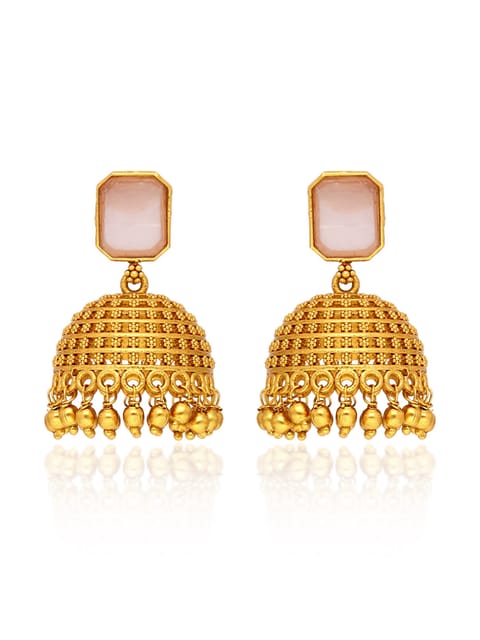 Antique Jhumka Earrings in Gold finish - CNB38983