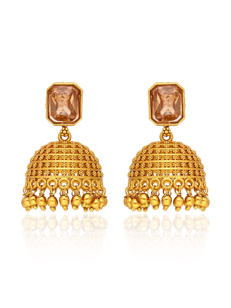Antique Jhumka Earrings in Gold finish - CNB38984