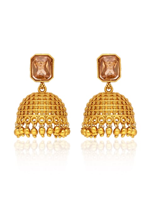 Antique Jhumka Earrings in Gold finish - CNB38984