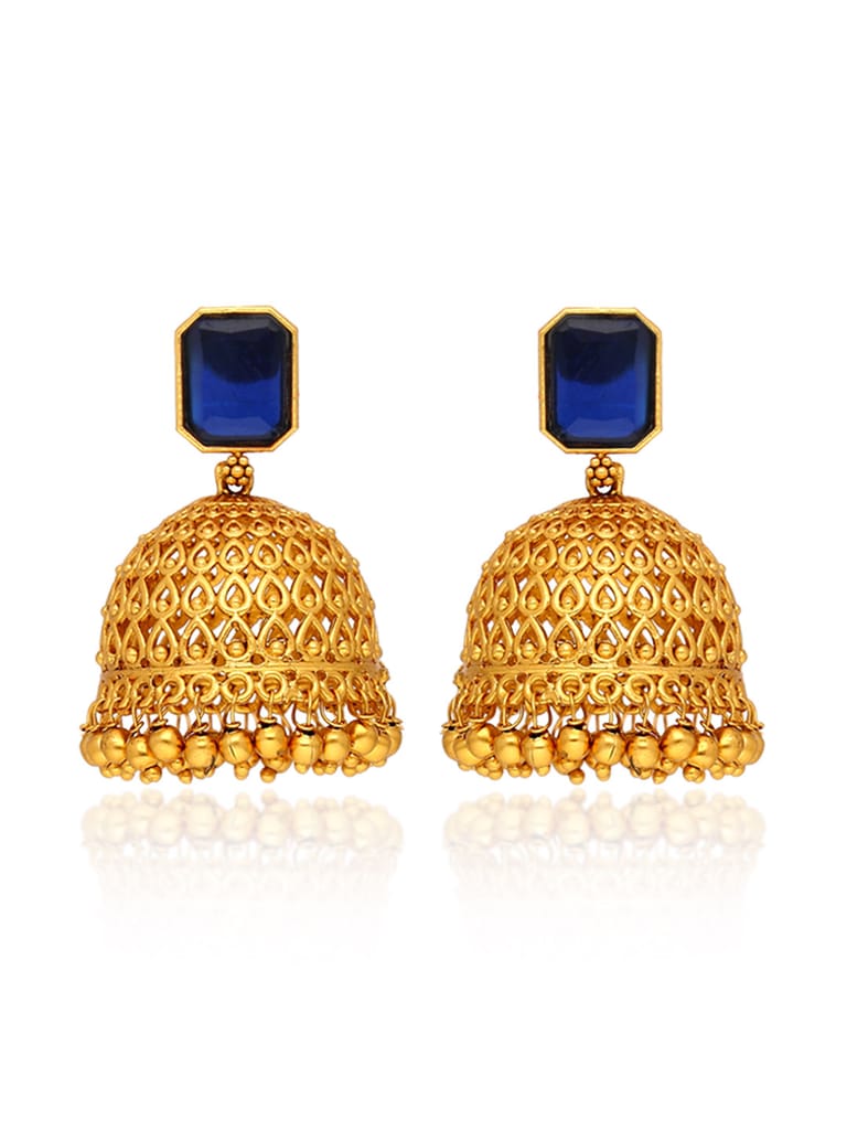 Antique Jhumka Earrings in Gold finish - CNB39025