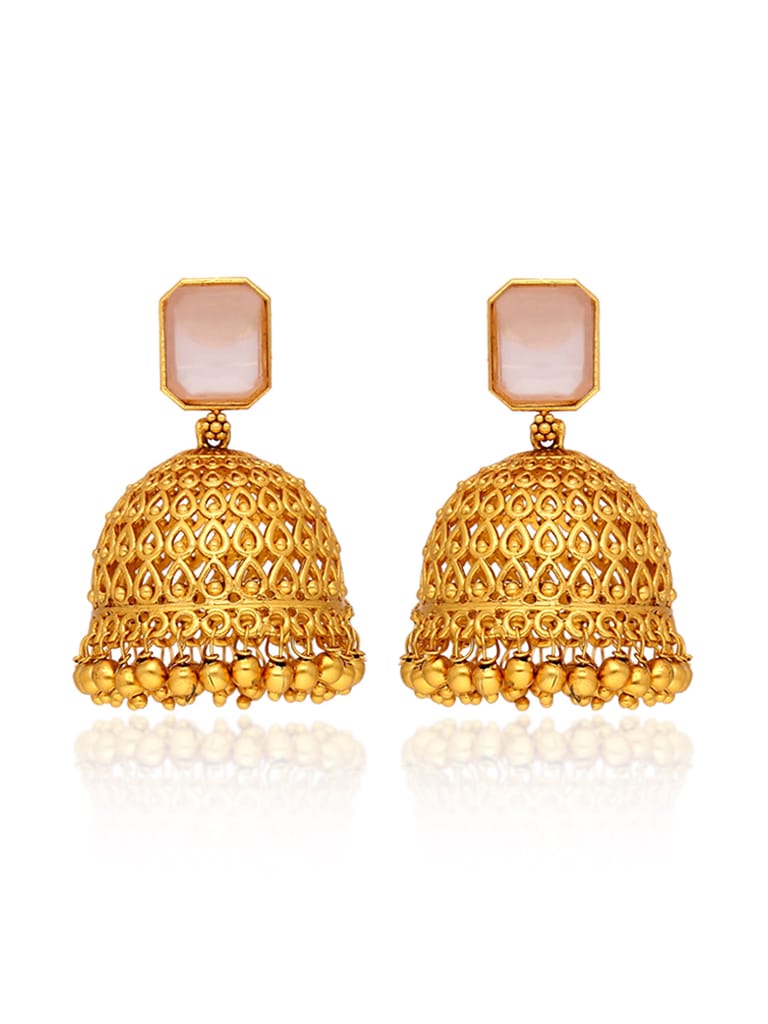 Antique Jhumka Earrings in Gold finish - CNB39026