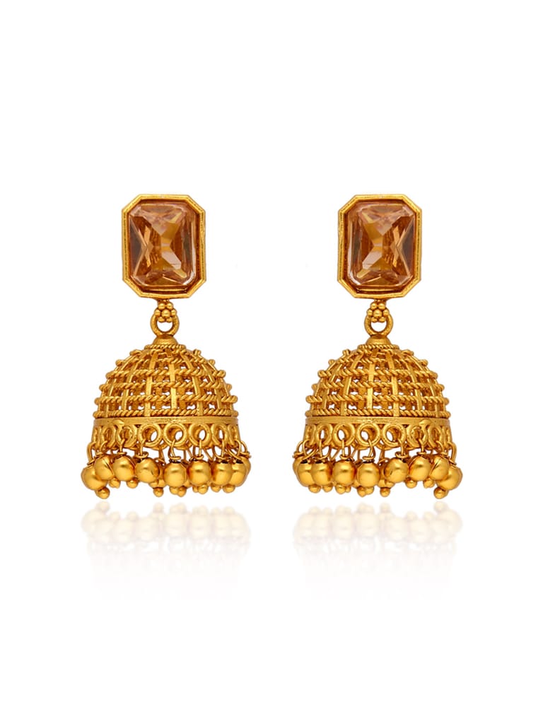 Antique Jhumka Earrings in Gold finish - CNB38987
