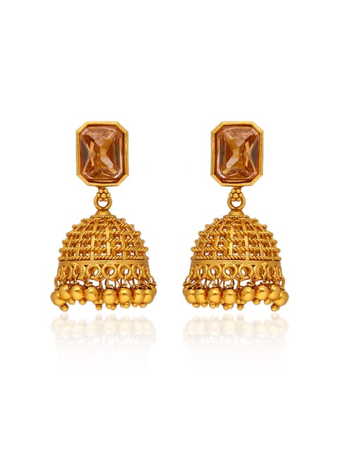 Antique Jhumka Earrings in Gold finish - CNB38987