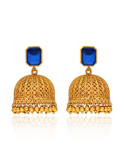 Antique Jhumka Earrings in Gold finish - CNB39014