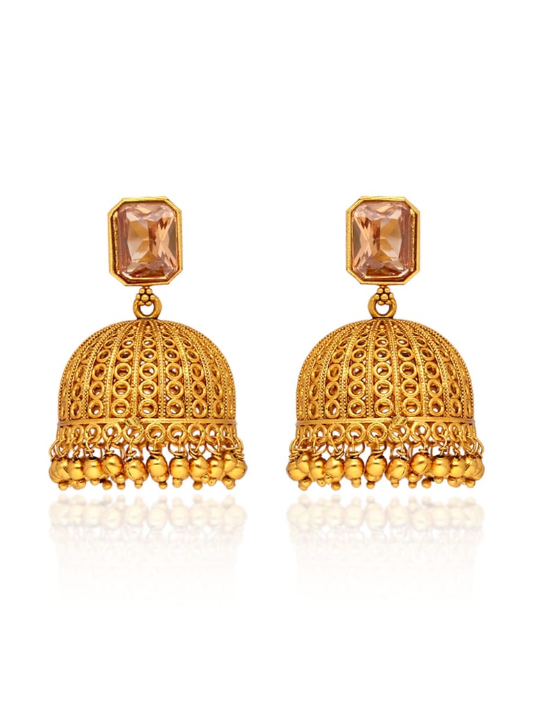 Antique Jhumka Earrings in Gold finish - CNB39013