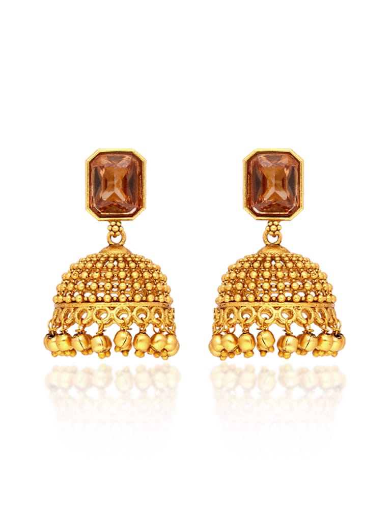 Antique Jhumka Earrings in Gold finish - CNB39000