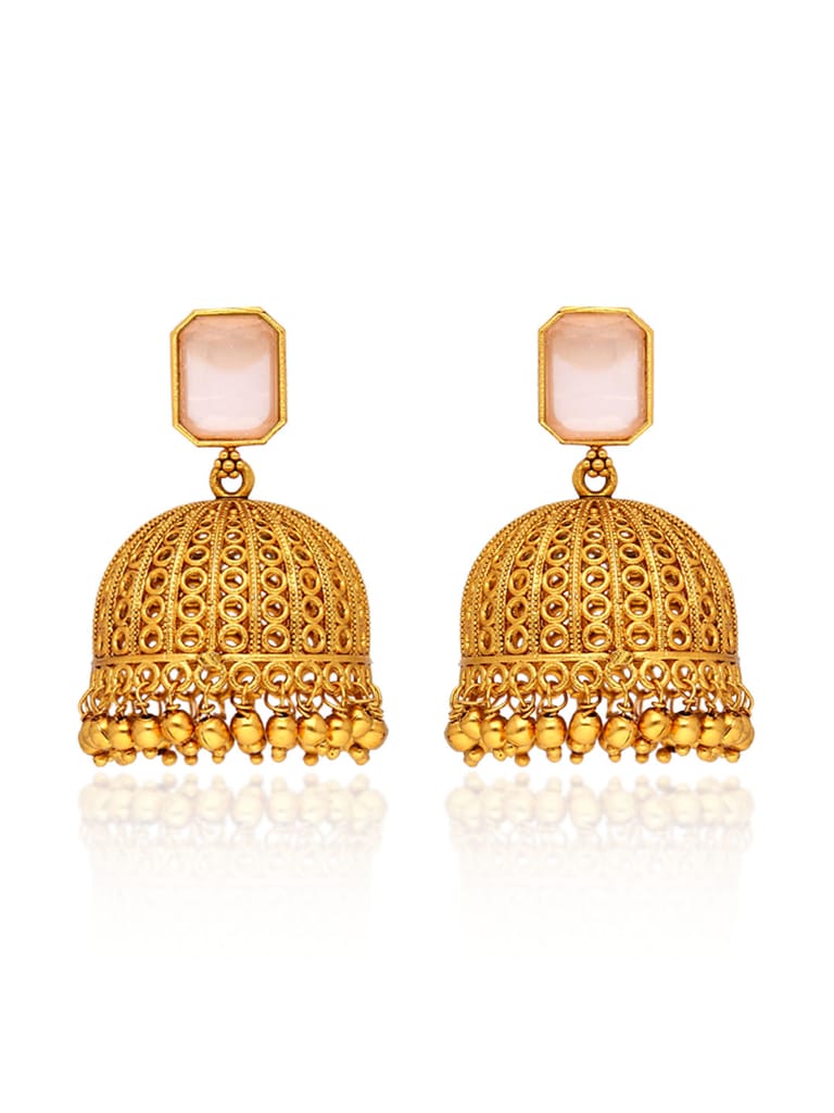 Antique Jhumka Earrings in Gold finish - CNB39016