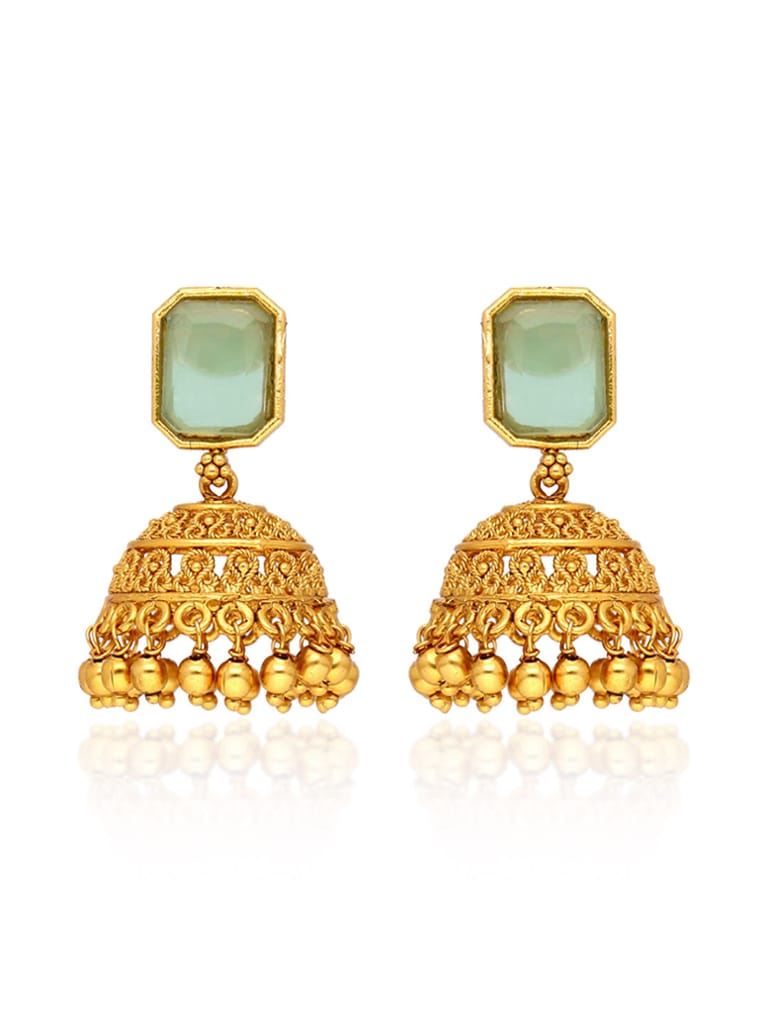 Antique Jhumka Earrings in Gold finish - CNB39005