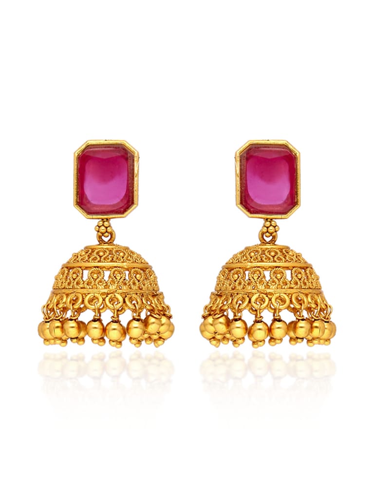 Antique Jhumka Earrings in Gold finish - CNB39009