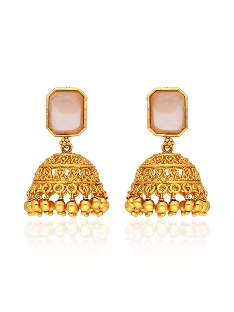 Antique Jhumka Earrings in Gold finish - CNB39007