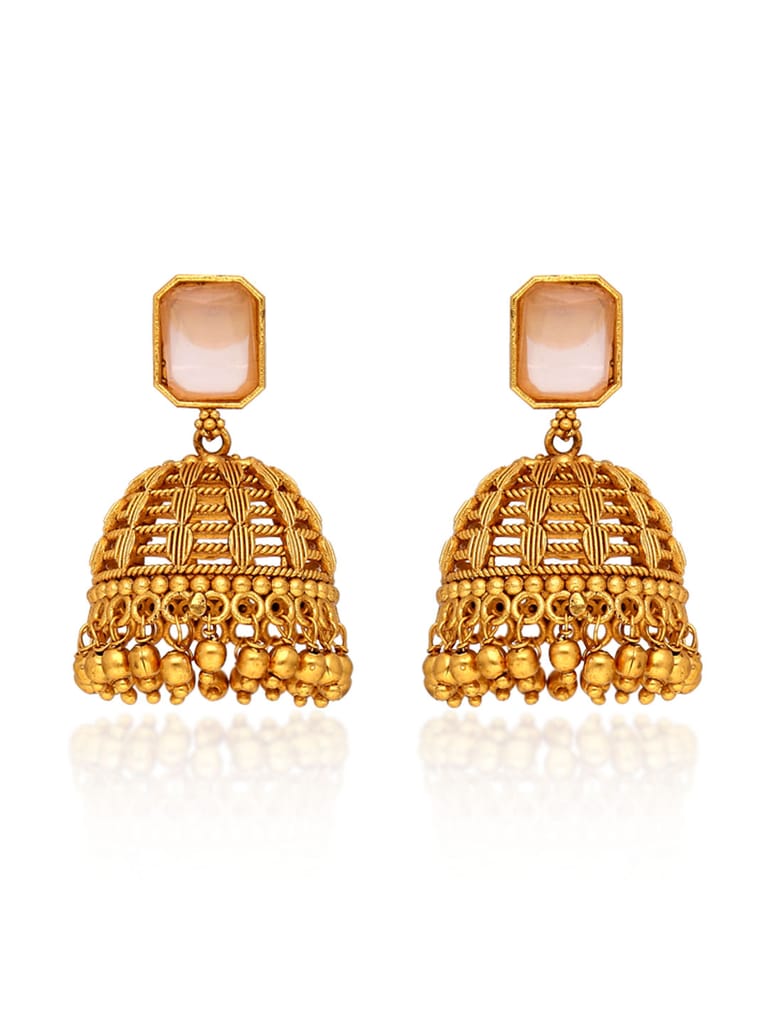 Antique Jhumka Earrings in Gold finish - CNB39017