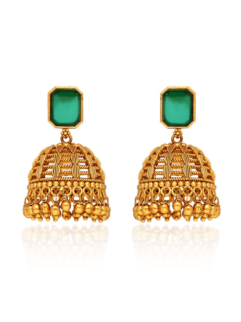 Antique Jhumka Earrings in Gold finish - CNB39018