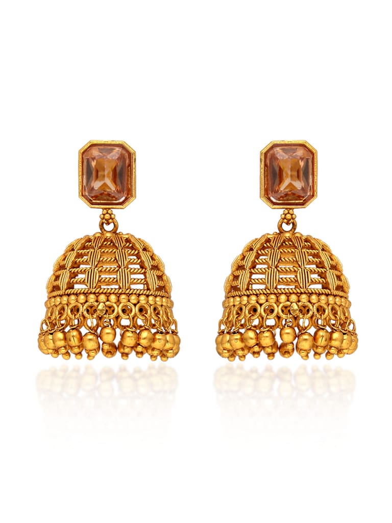Antique Jhumka Earrings in Gold finish - CNB39020