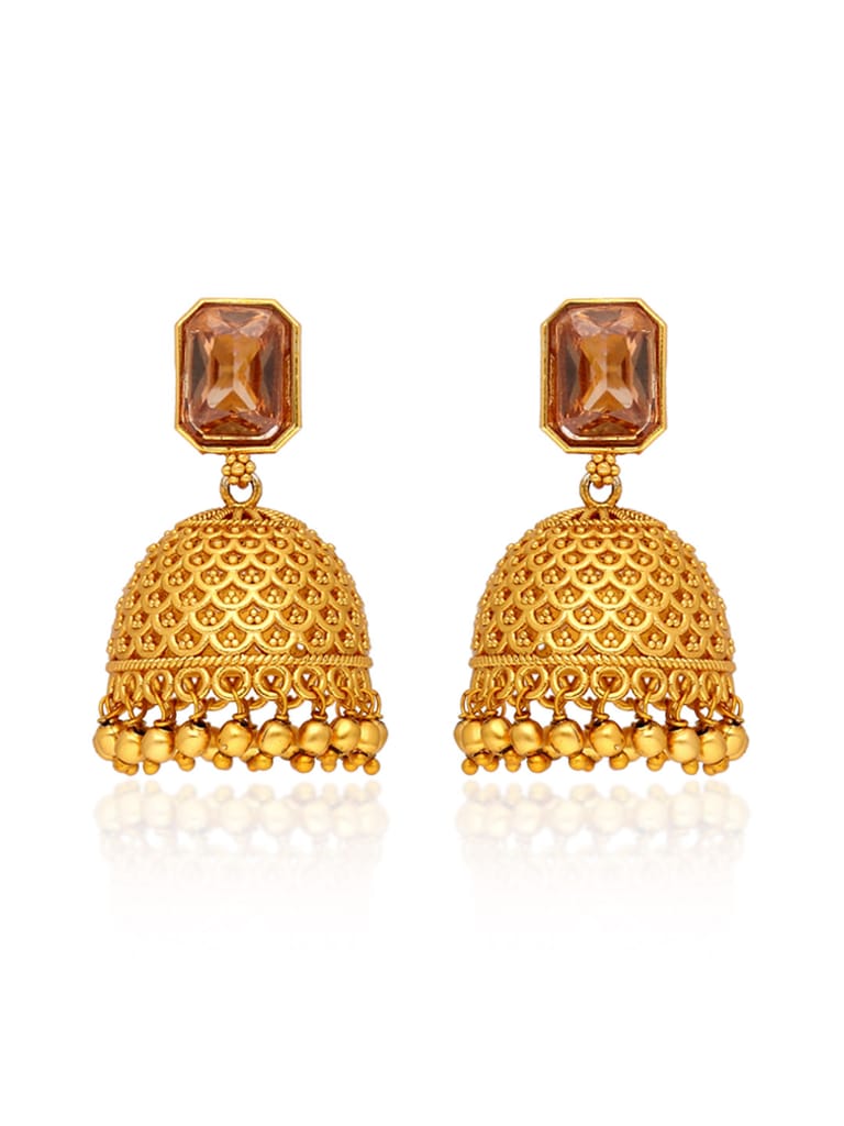 Antique Jhumka Earrings in Gold finish - CNB39032