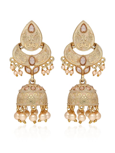 Meenakari Jhumka Earrings in Gold finish - CNB41246