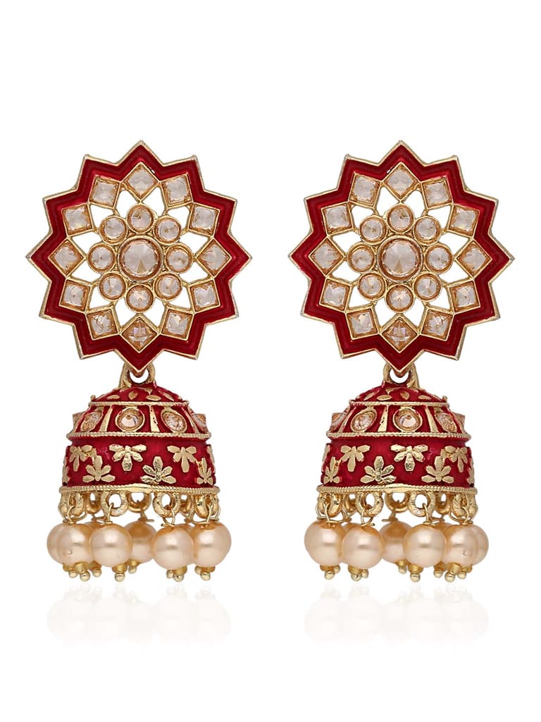 Meenakari Jhumka Earrings in Gold finish - CNB41230