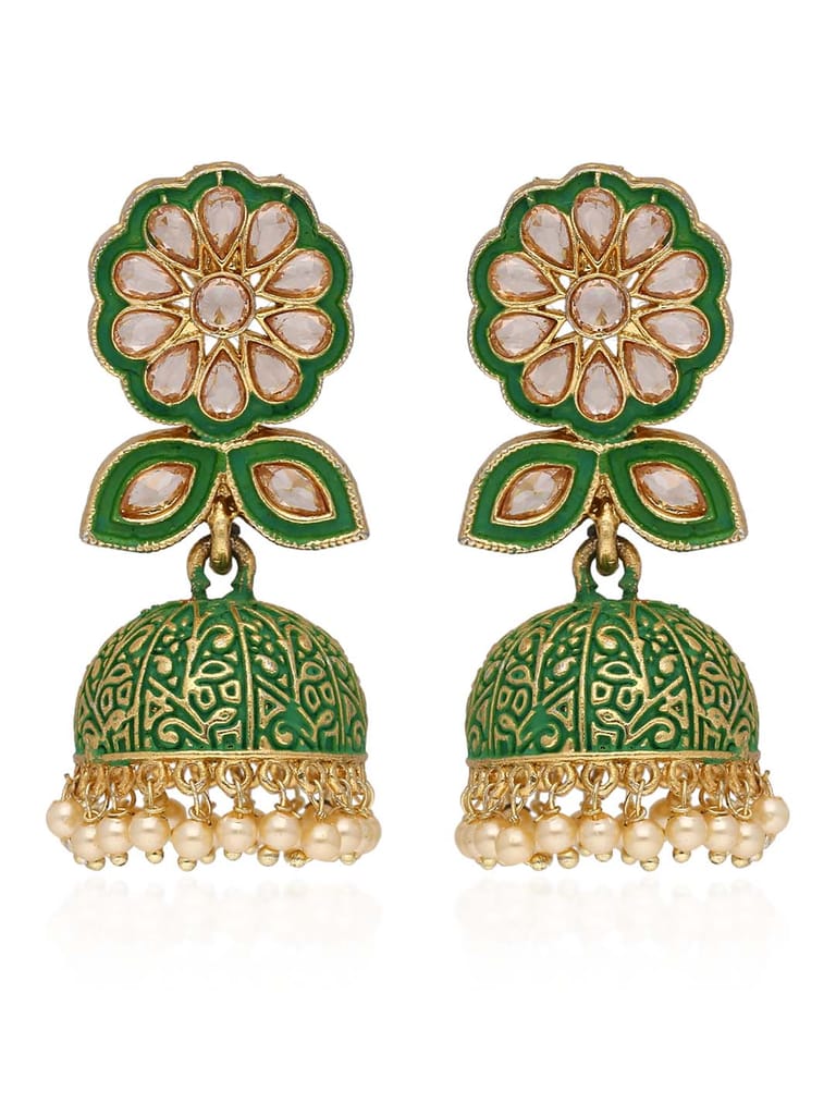 Meenakari Jhumka Earrings in Gold finish - CNB41224