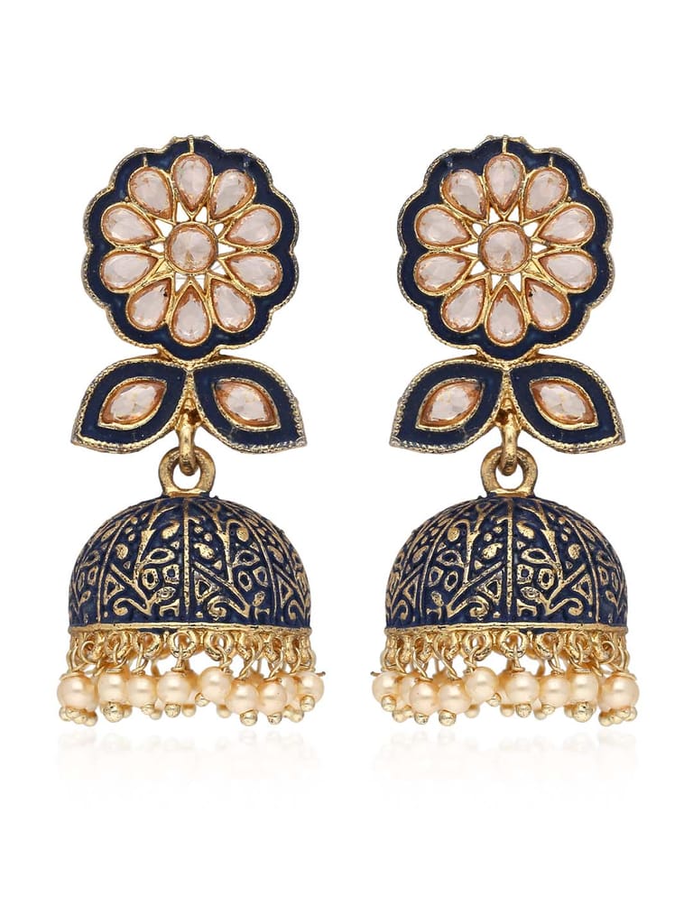 Meenakari Jhumka Earrings in Gold finish - CNB41225