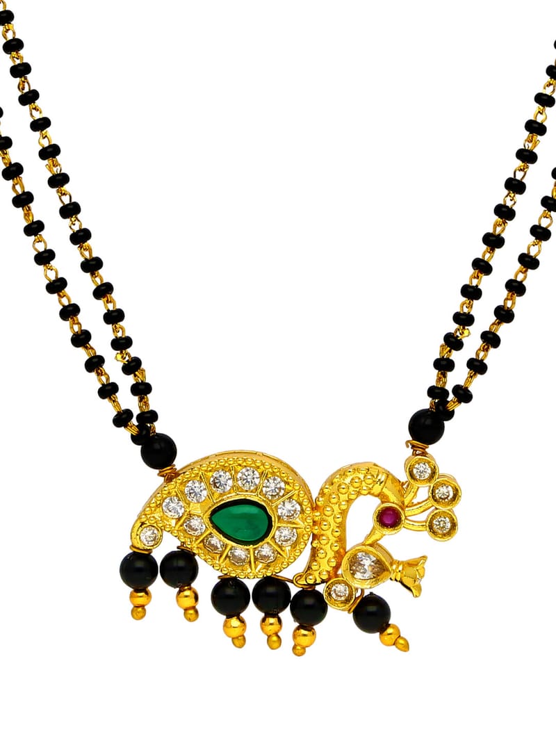Double Line Mangalsutra in Gold finish - CNB35049