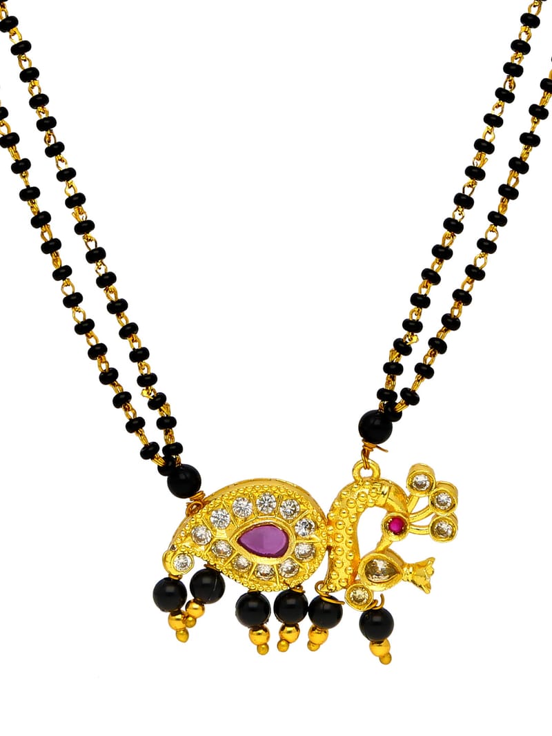Double Line Mangalsutra in Gold finish - CNB35047
