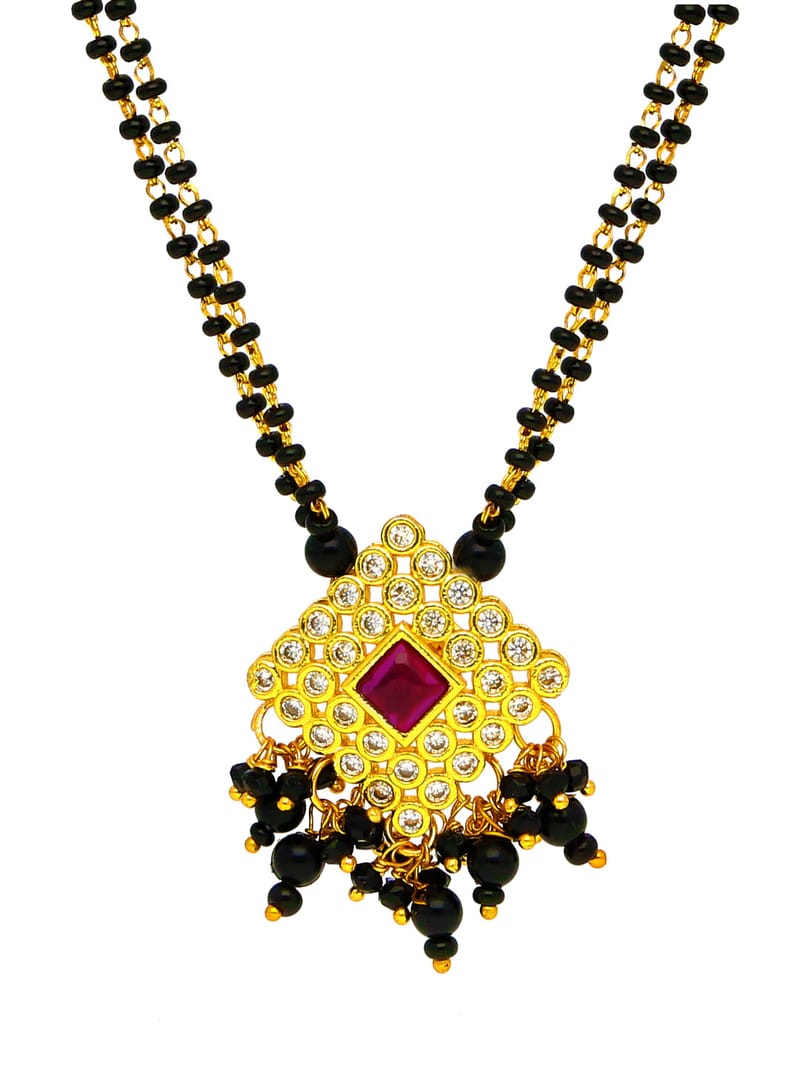 Double Line Mangalsutra in Gold finish - CNB35046