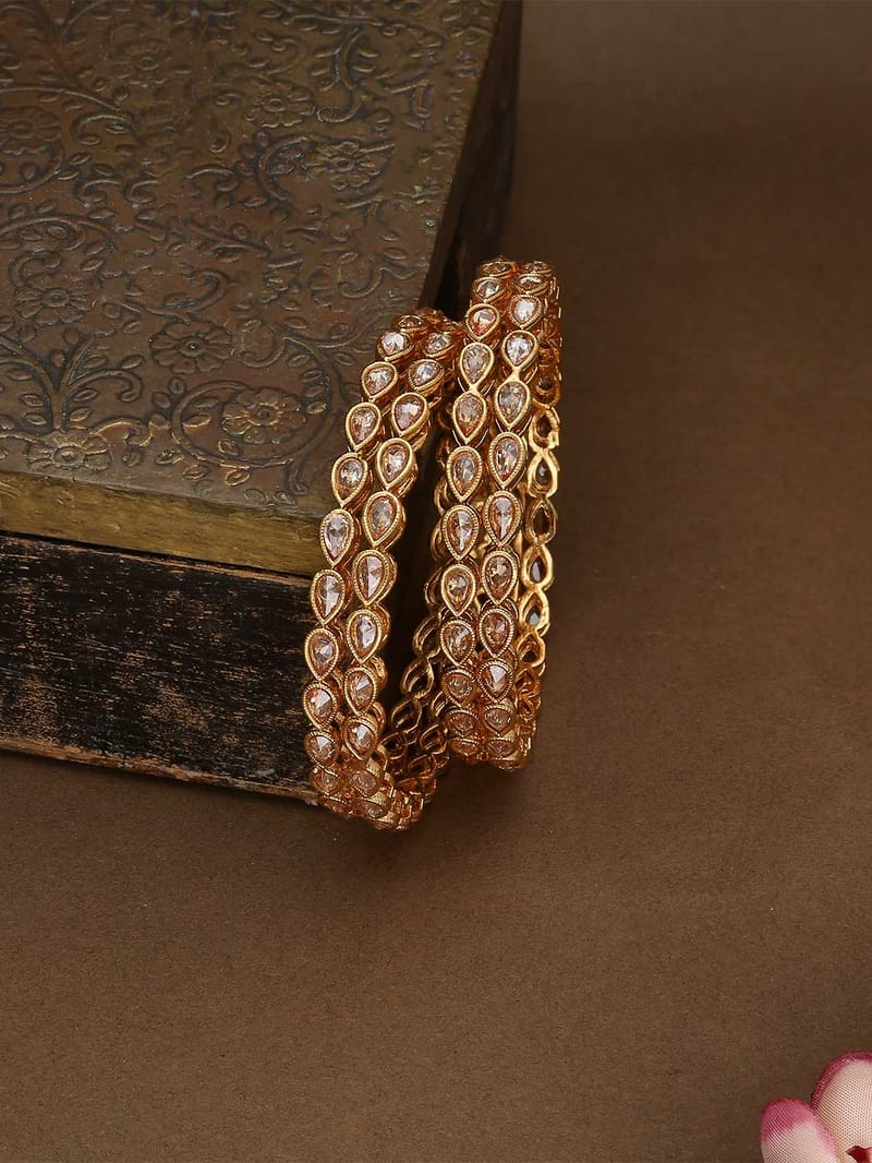 Reverse AD Bangles in Oxidised Gold finish - CNB2460-2.4