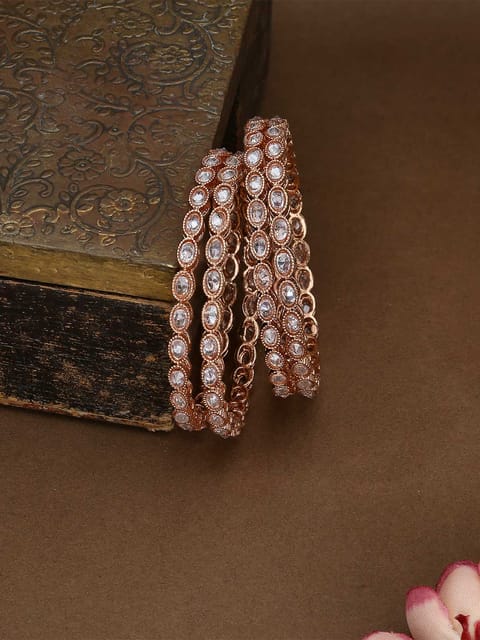 Reverse AD Bangles in Rose Gold finish - CNB2455-2.4