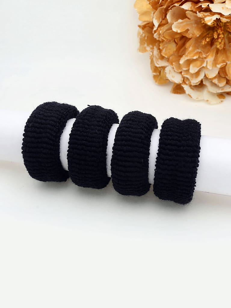 Woollen Rubber Bands in Black color - 1001BL
