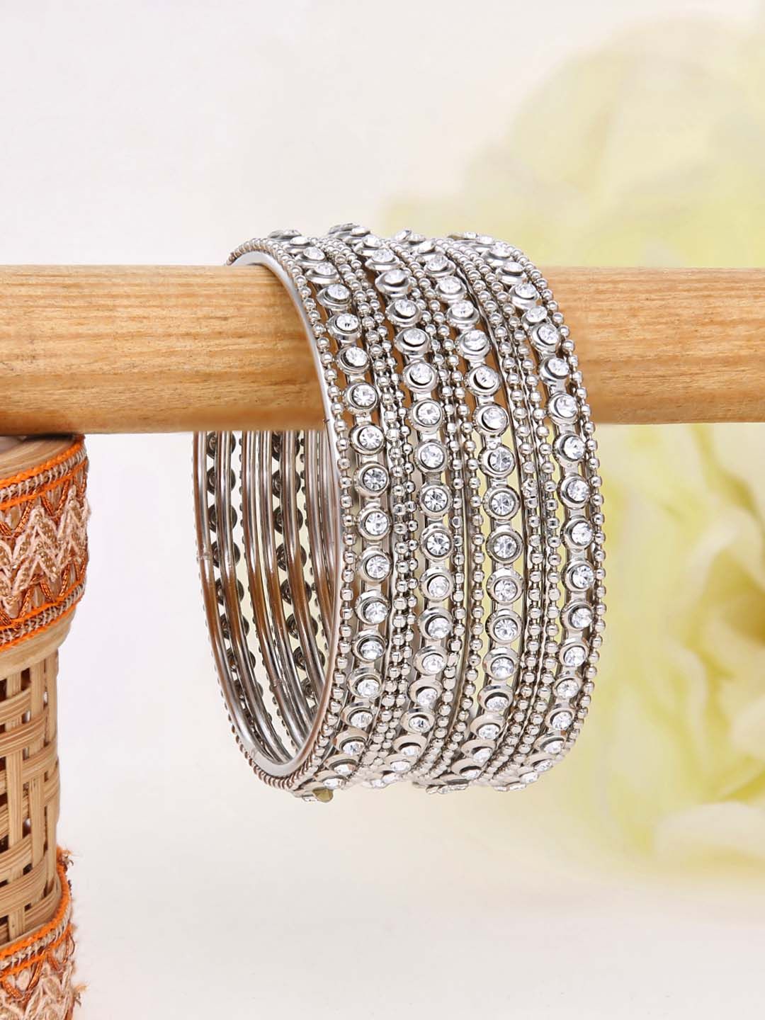 Metal Bangles in Rhodium finish - 507SI