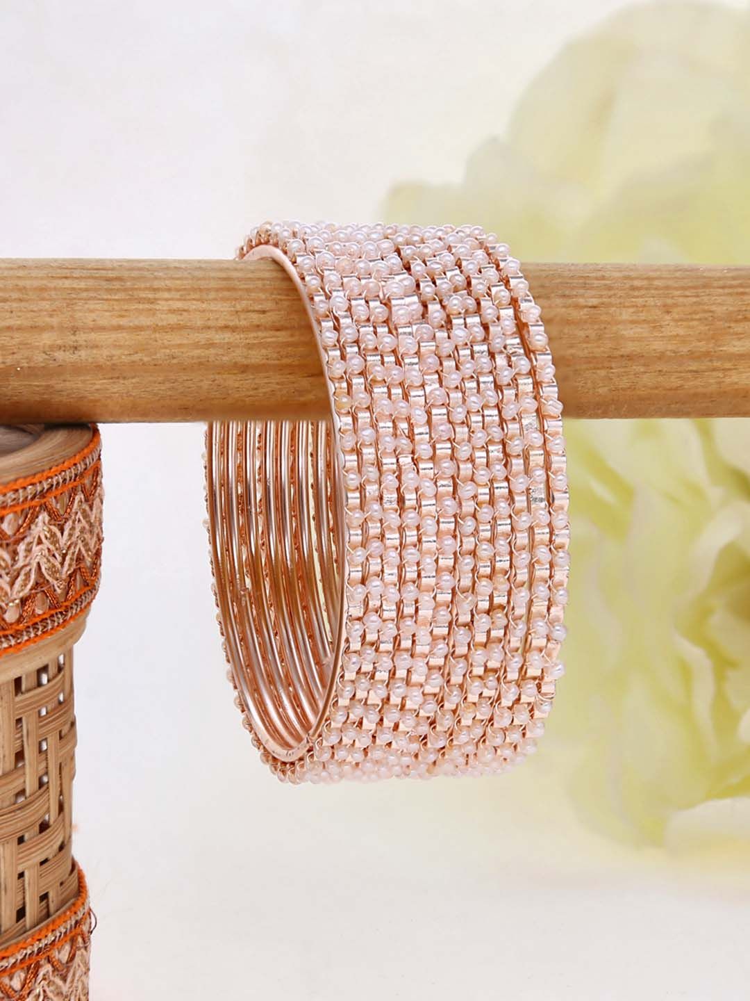 Metal Bangles in Rose Gold finish - 555RG
