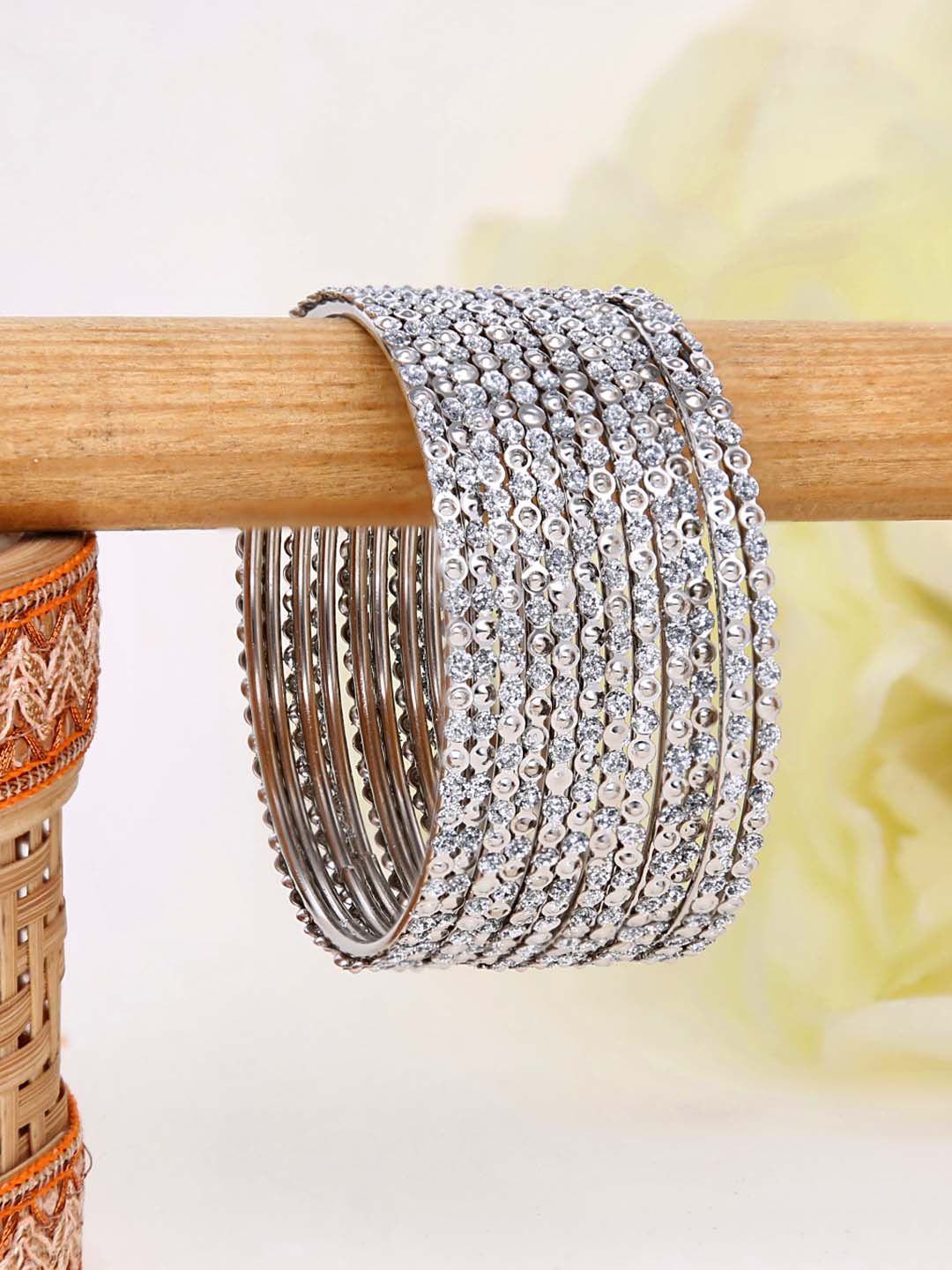 Metal Bangles in Rhodium finish - 617SI