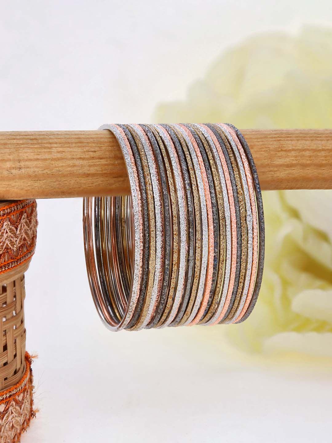 Metal Bangles in Four Tone finish - 1132FT