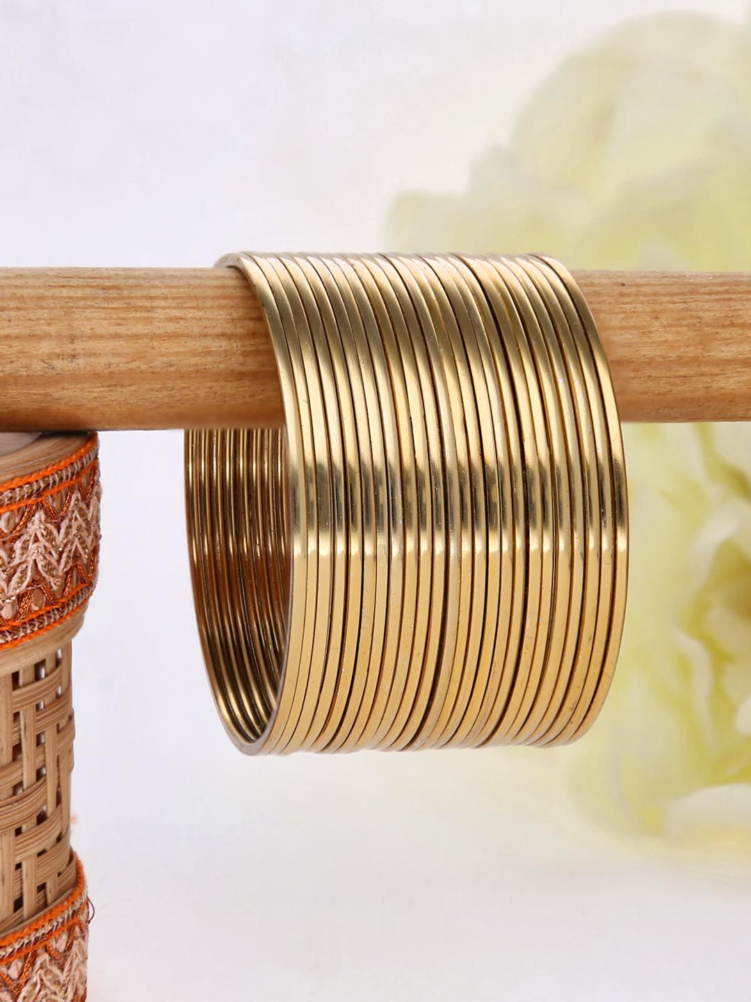Metal Bangles in Gold finish - 1655GO