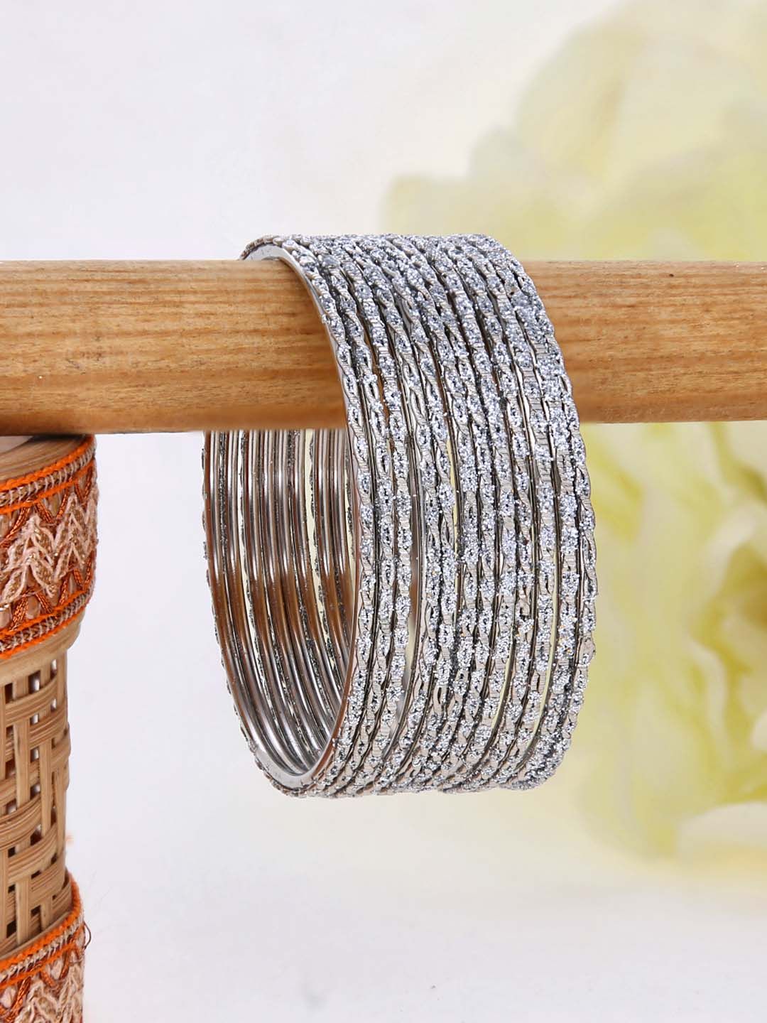 Metal Bangles in Rhodium finish - 1929SI