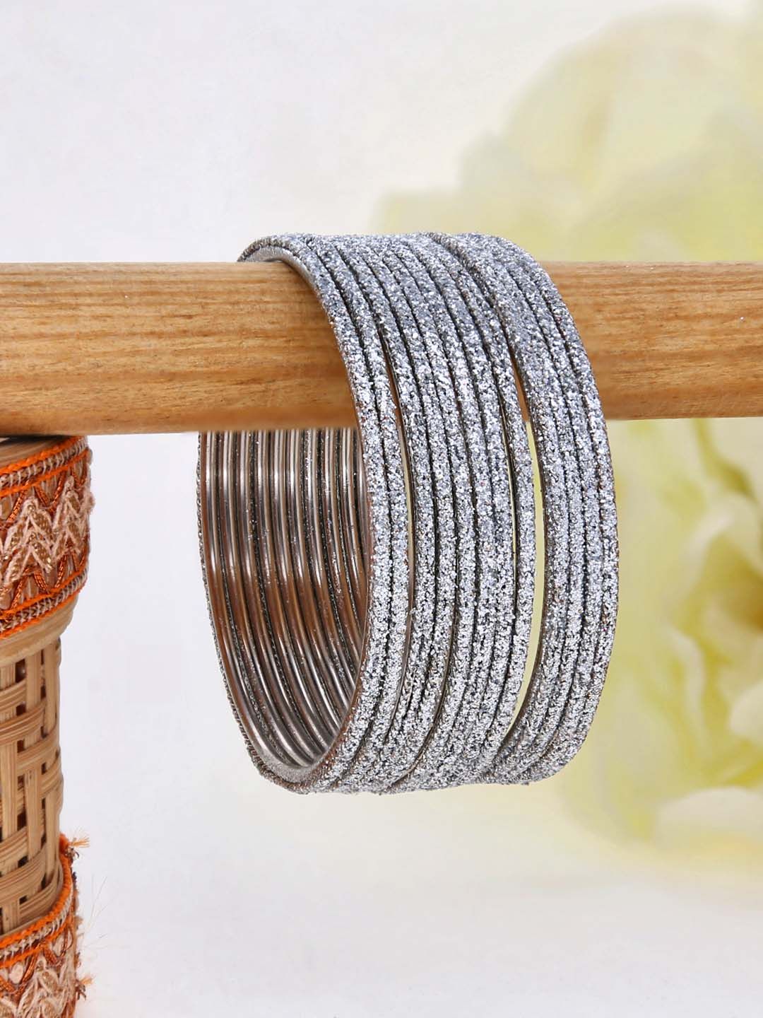 Metal Bangles in Rhodium finish - 2460SI