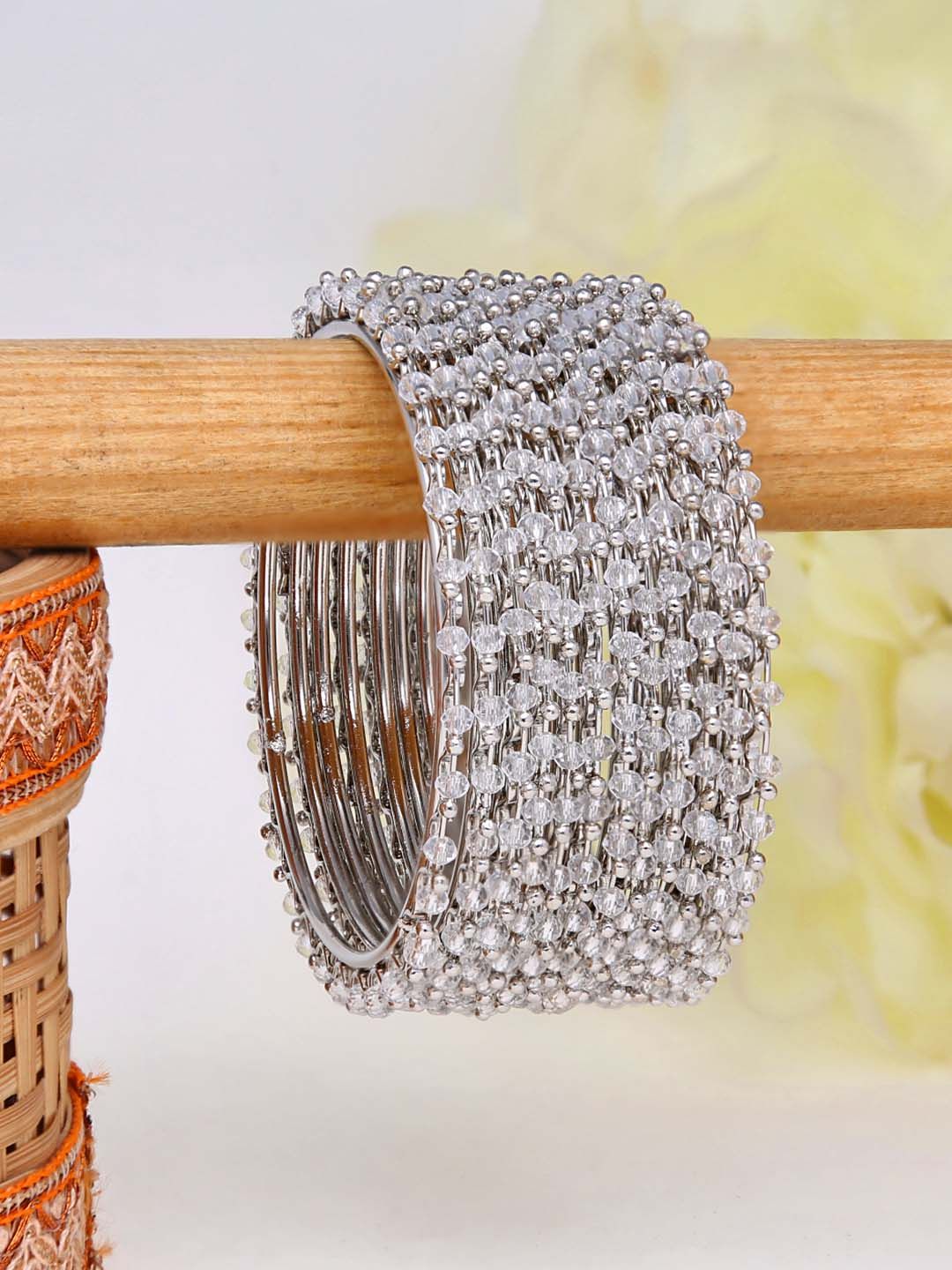 Metal Bangles in Rhodium finish - 5576SI