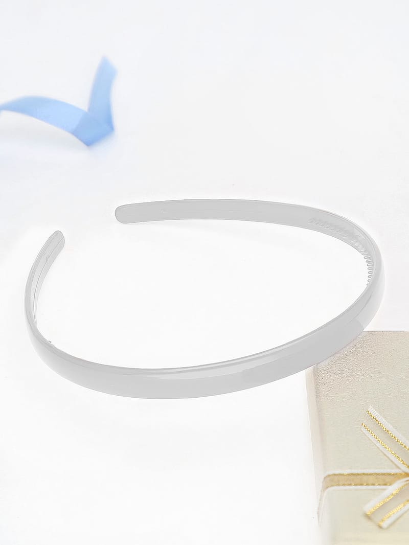 Plain Hair Band in White color - THF095