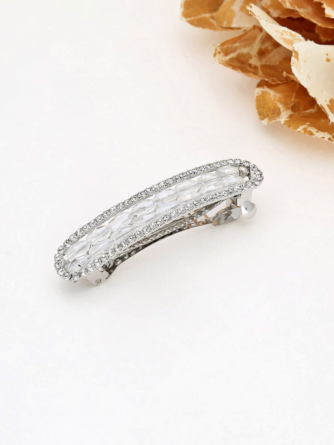 Fancy Hair Clip in Rhodium finish - 2090RO